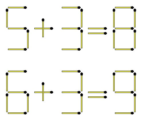 Η λυμένη εξίσωση 9-0=9 μετά την προσθήκη τεσσάρων σπίρτων