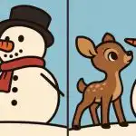 Σούπερ παζλ: βρείτε 3 διαφορές στην εικόνα ενός χιονάνθρωπου και